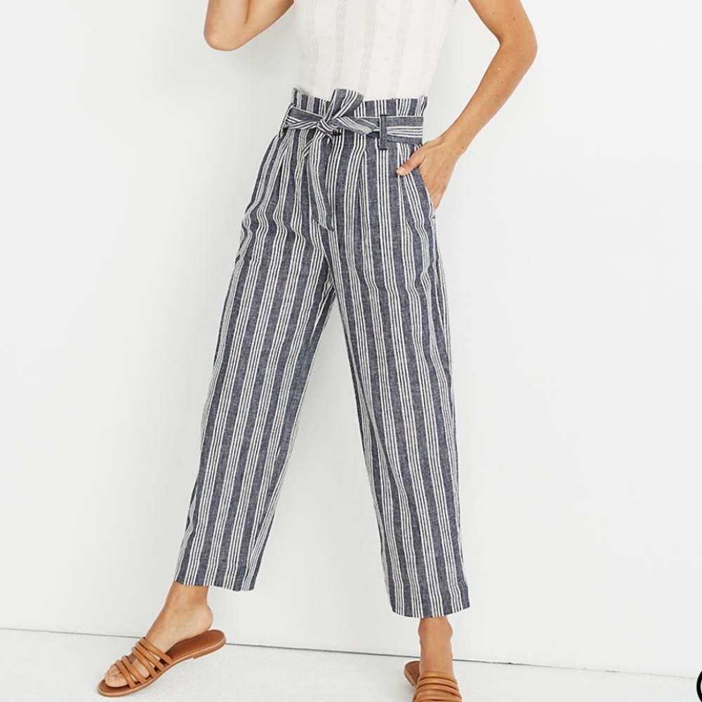 Madewell size 6 Paper bag pants deep indigo